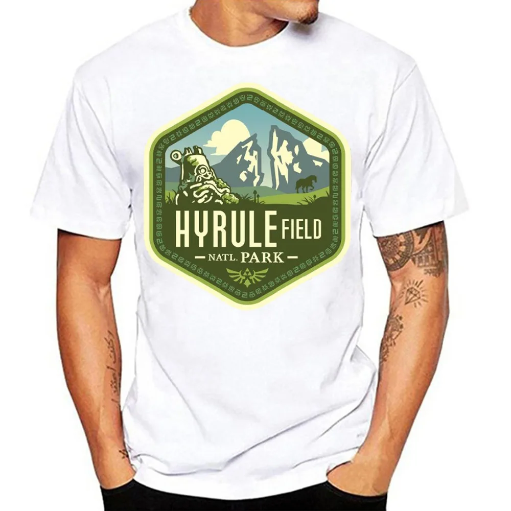 Мужская футболка Zelda Hyrule Field Breathing of The Wild National Park Tee|Мужские футболки| |