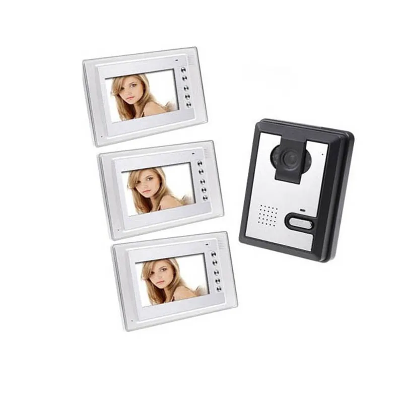 

Домашняя система безопасности 7 дюймов TFT цвет видео домофон система с 3 ночного видения дверной звонок камера 1 монитор