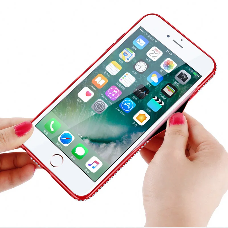 YueTuo Алмазный Блестящий стеклянный чехол для iphone 6 6s 7 plus 8 8plus X s R xr xs max роскошная