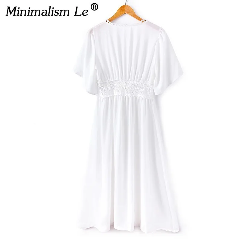 Minimalism Le 2019 Swim Dress New Beach Wear Women Cover Up Summer Bandage Swimsuit Sexy See-Through |
