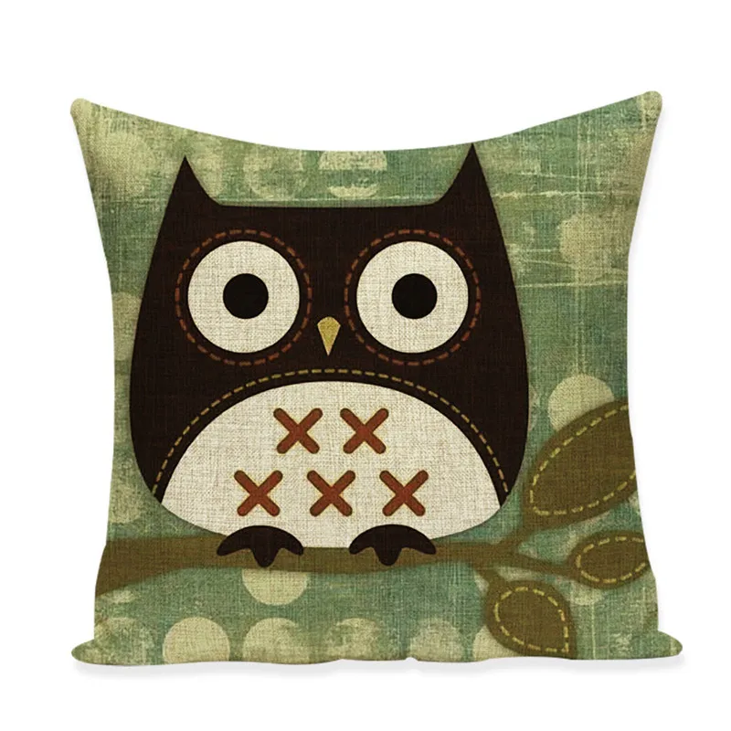Декоративная подушка с рисунком совы кресло пилота роскошная для дивана Льняные