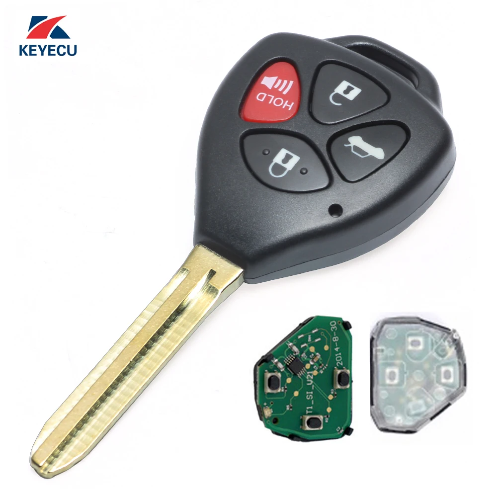 

KEYECU Replacement Uncut Remote Key Fob 4 Button 315Mhz 4D67 Chip for Toyota Avalon Corolla 2009-2010 FCC ID: GQ4-29T