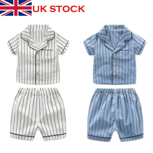Хлопковые пижамы для мальчиков домашняя одежда детская в полоску дома комплект