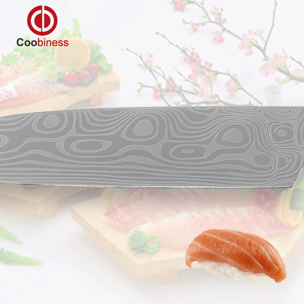 XYJ 5 inch santoku knife fine quality stainless steel kitchen laser Damascus veins blade very sharp tools new arrival | Дом и сад