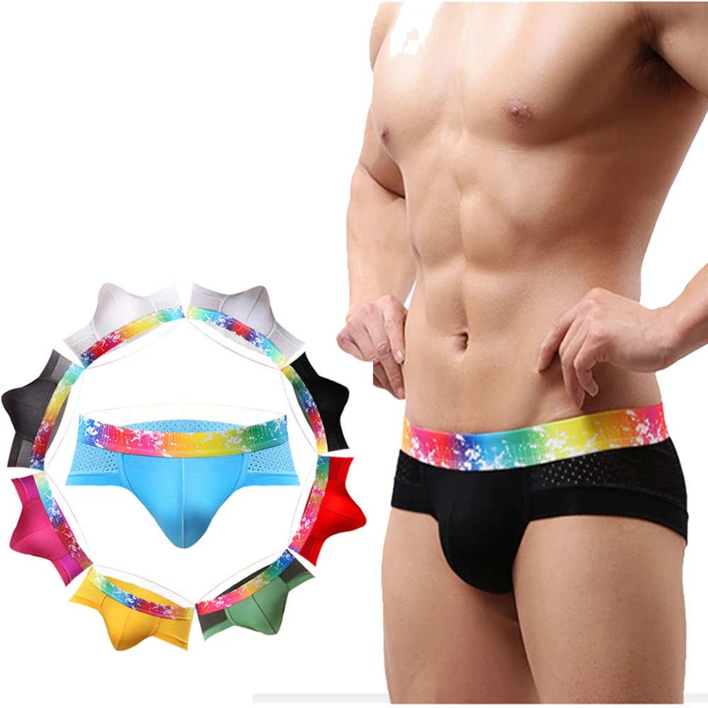 Многоцветный Радужный Пояс Мужское нижнее белье сексуальное Для мужчин U