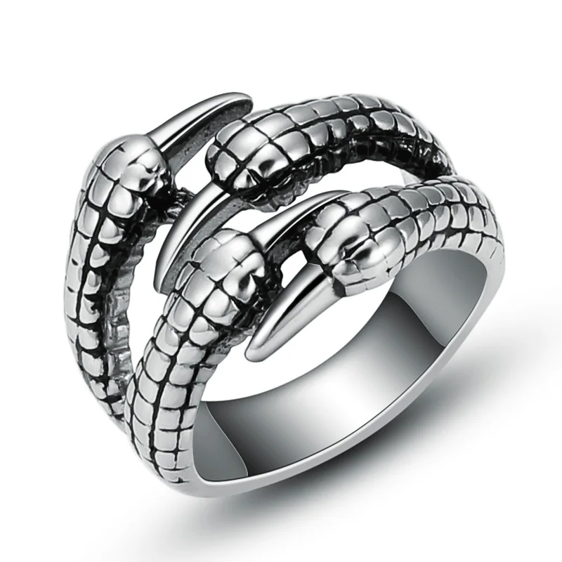 100% гарантия Дракон из нержавеющей стали кольцо с когтями для Для мужчин крутые