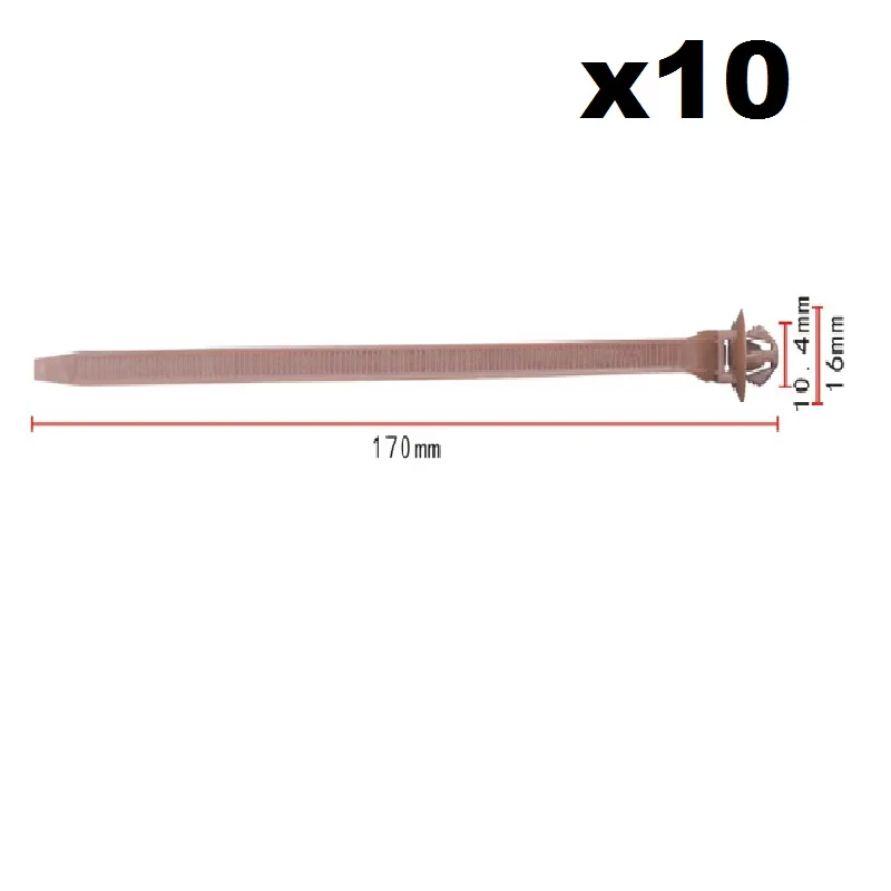 

10x Push Mount Wire Ties Releasable Nylon Cable Strap For Honda / Nylon Retainer Clip Brand New