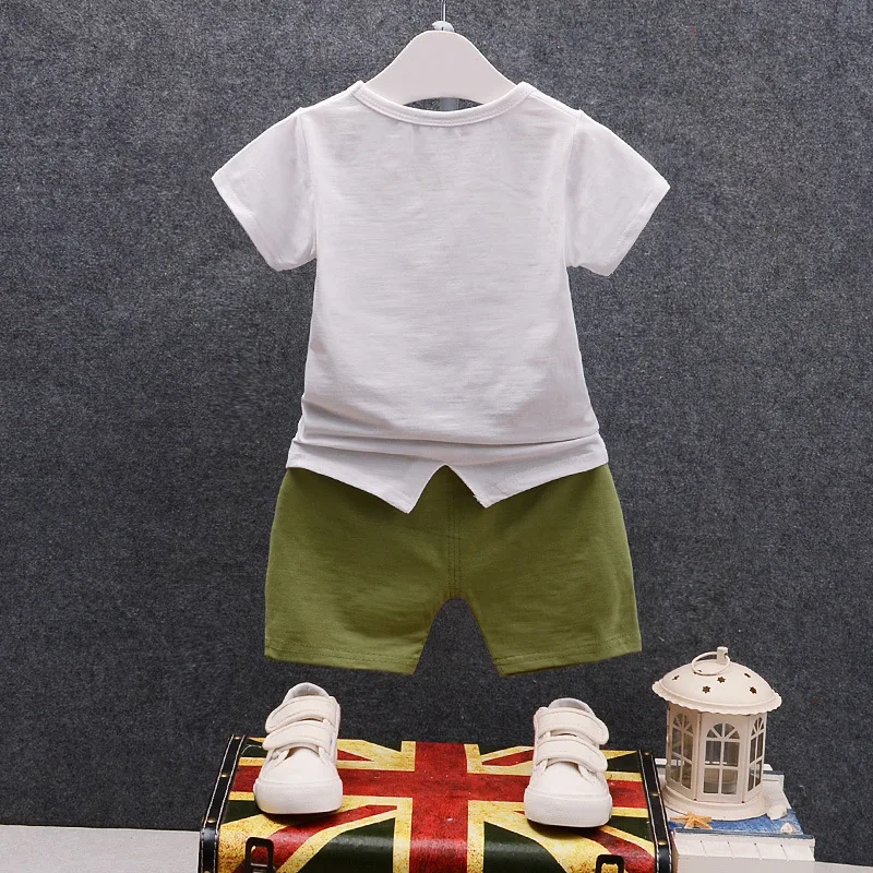 Новый хлопковый костюм с героями мультфильмов для мальчиков летняя одежда