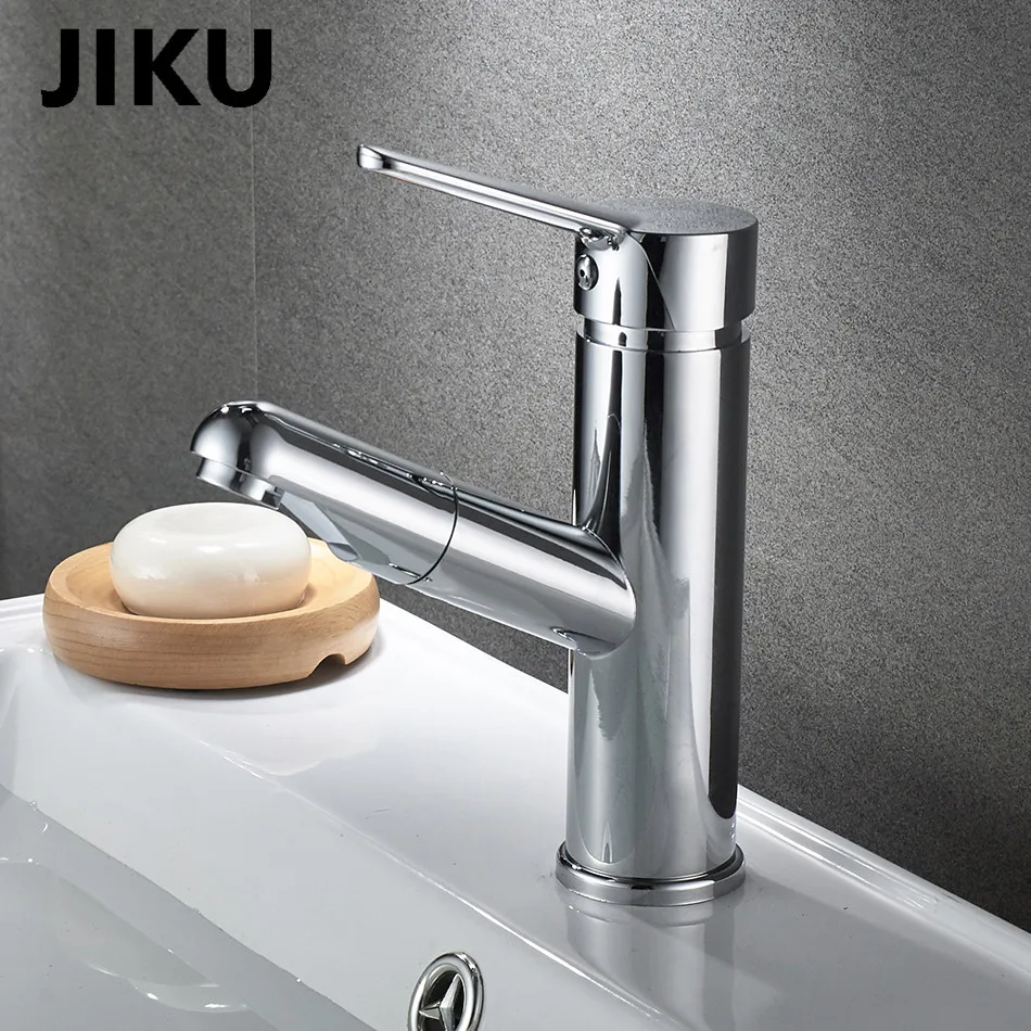 JIKU Одноручный смеситель для ванной комнаты с горячей и холодной водой смеситель с краном Кухня на бортике Матовый хромированный кран для раковины
