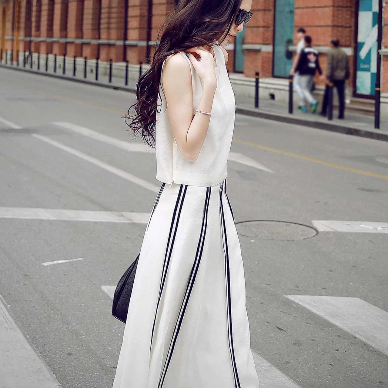 Длинное платье из двух частей женское летнее новинка 2019 года Корейская версия