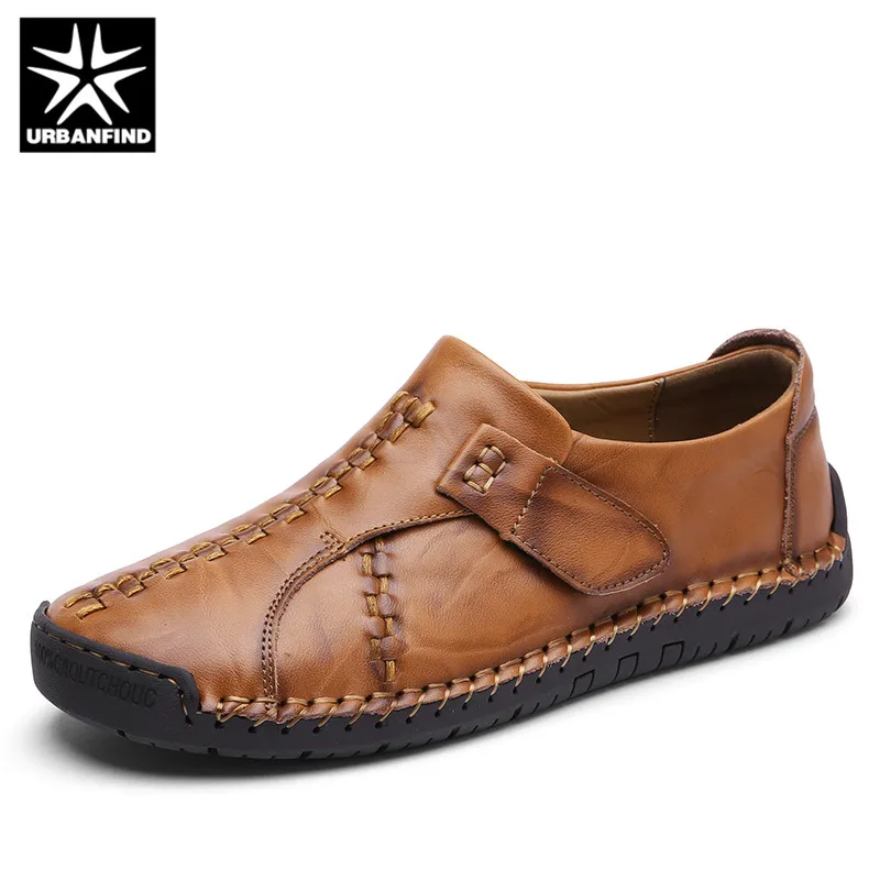URBANFIND Luxury Design New Genuine Leather Loafers Men Moccasin Slip On Sneakers Flat Causal Shoes Adult Male Boat | Обувь