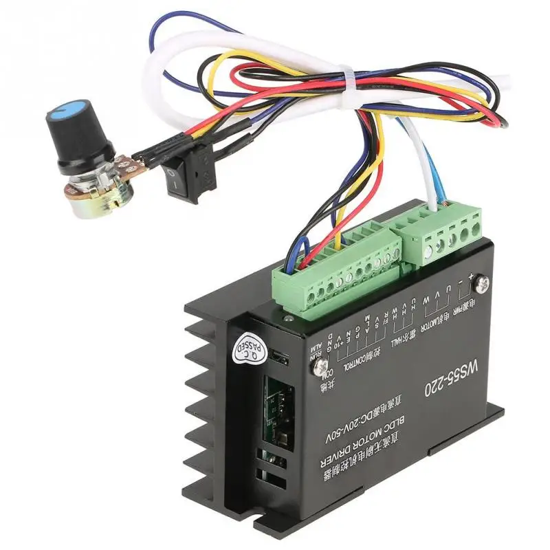 WS55 220 DC контроллер драйвера 48 в 500 Вт CNC бесщеточный шпиндель BLDC 20000 ОБ/мин с защитой