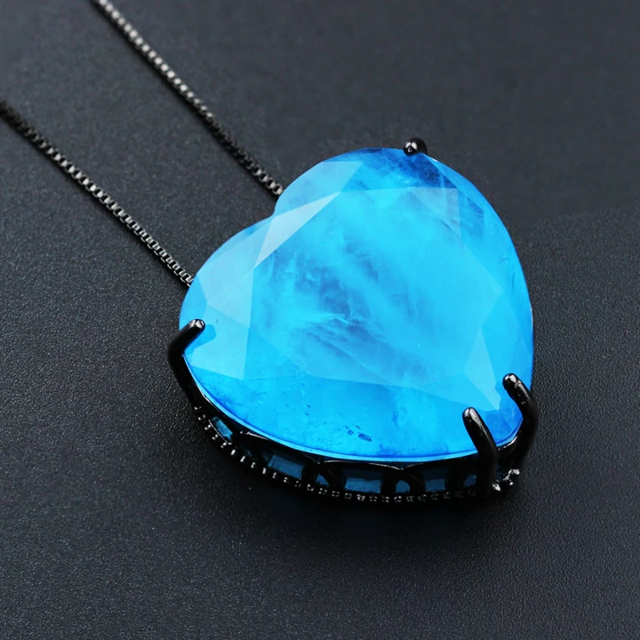 Newranos, винтажное ожерелье с подвеской из Fusion stone, 30 мм, натуральный камень, любящее сердце, ожерелье для женщин, массивное ювелирное изделие, NFX0012162