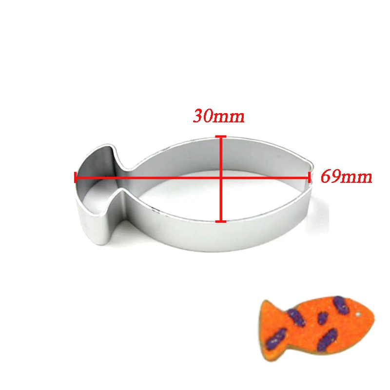 Fish Алюминий сплав трафареты для нарезки печенья Форма для имбирных пряников печенья кухонный выпечка торта sugarcraft Пресс-формы для выпечки - Цвет: Fish