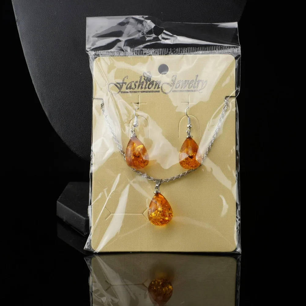 Женский модный комплект из ожерелья и серег с имитацией слезы L40701|wedding jewelry sets|fashion