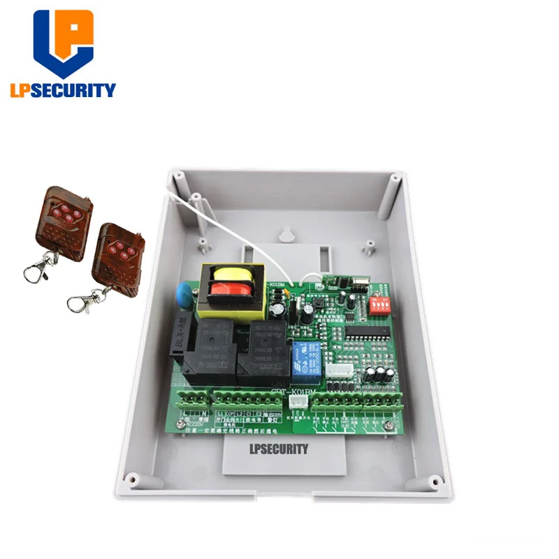 LPSECURITY AC220V совместимый материнский контроллер для открывания раздвижных ворот/двигатель для рельсовых выдвижных ворот/2 передатчика