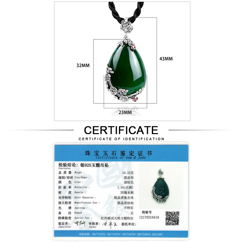 Женское ожерелье из серебра 100% пробы с натуральным красным гранатом|jewelry necklace