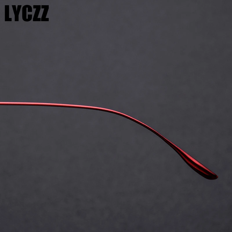 LYCZZ Красный Модный стиль тонкие очки оправа для женщин и мужчин титановый сплав