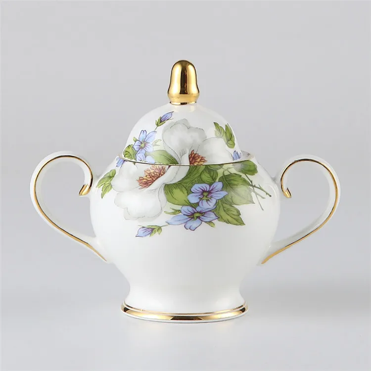 Queen Rose Винтаж костяного фарфора конфеты сахарница Британский пасторальный фарфоровый сливочник Европа сахарный горшок банка Кухня Посуда Чай Кофе Набор - Цвет: Queen Rose
