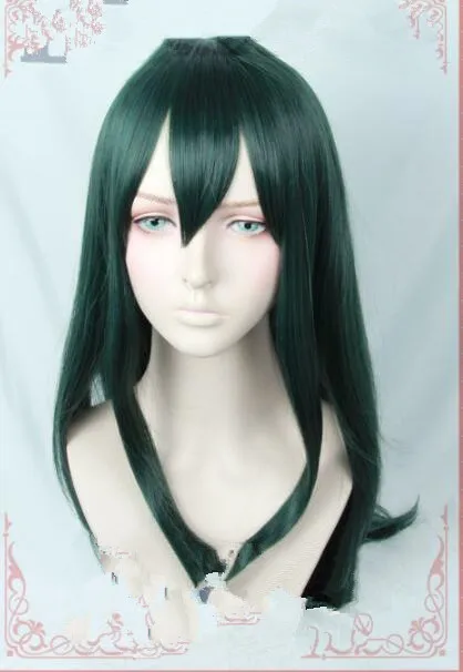My Hero academic Baku no Asui Tsuyu темно зеленый длинный прямой парик для косплея Кепка