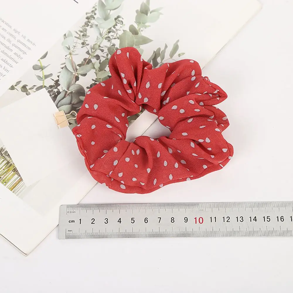

Scrunchie Chiffon Polka Dot Hair Band Women's Elastic Hair Rope Ring Ponytail Holder Scrunchie Chiffon Polka Dot Hair Band Women