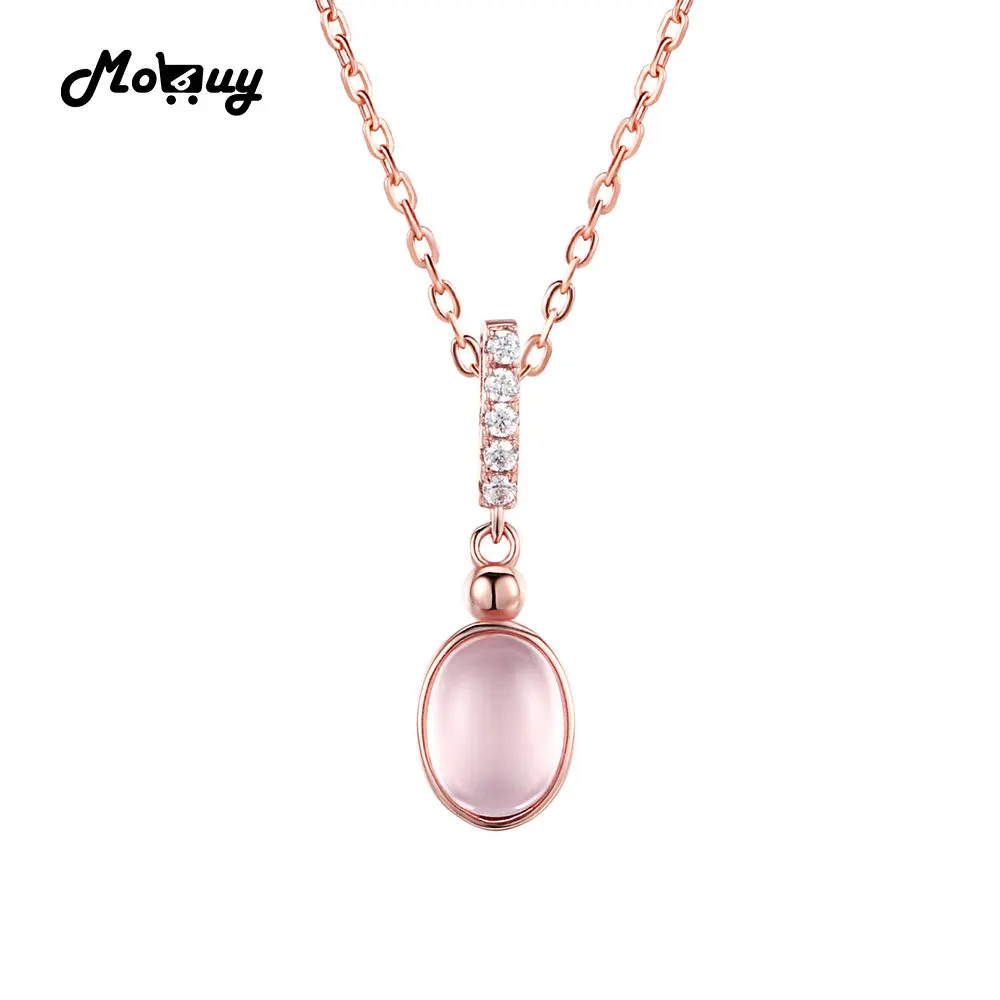 MoBuy MBNI009 розовый драгоценный камень женская подвеска из стерлингового серебра 925