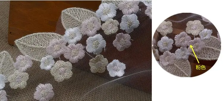 1 ярд вышитая Золотая розовая нить кружевная ткань тесьма ленты сделай сам для