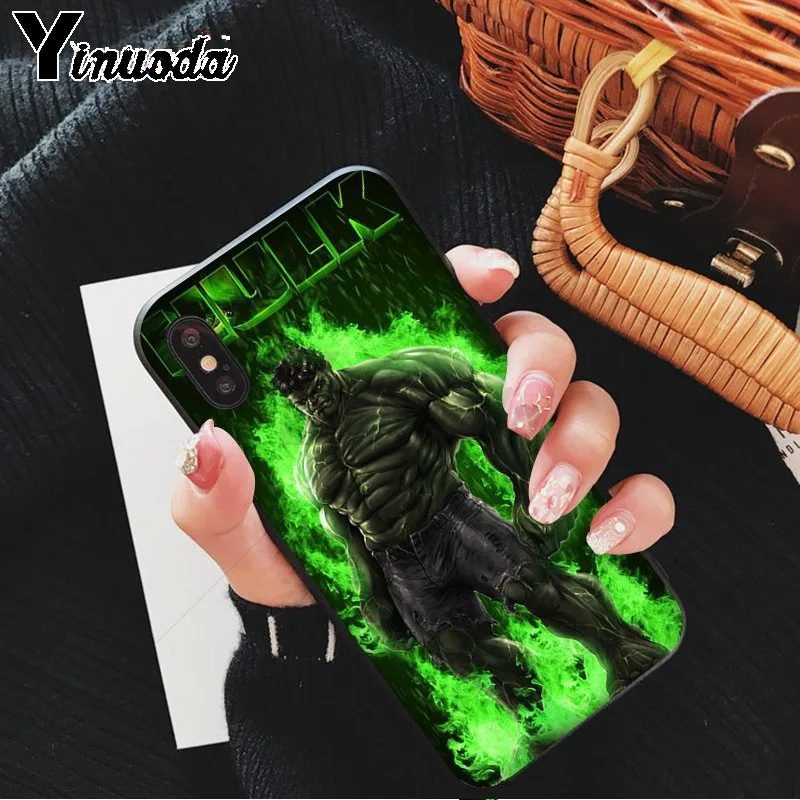 Yinuoda герои Marvel Hulk DIY печать рисунок чехол для телефона чехол для iPhone 5 5Sx 6 7 7plus 8 8Plus X XS MAX XR