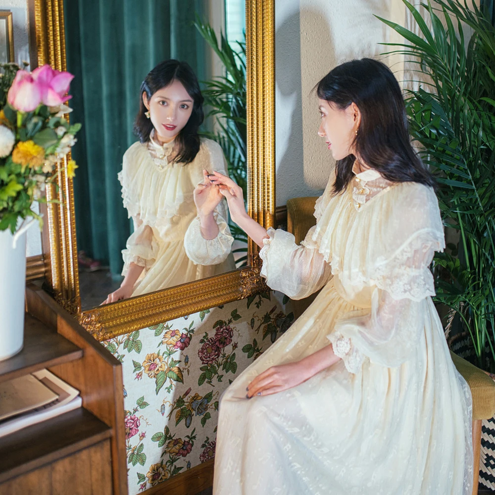 Винтажное женское длинное кружевное платье в стиле ретро вечерние платья со