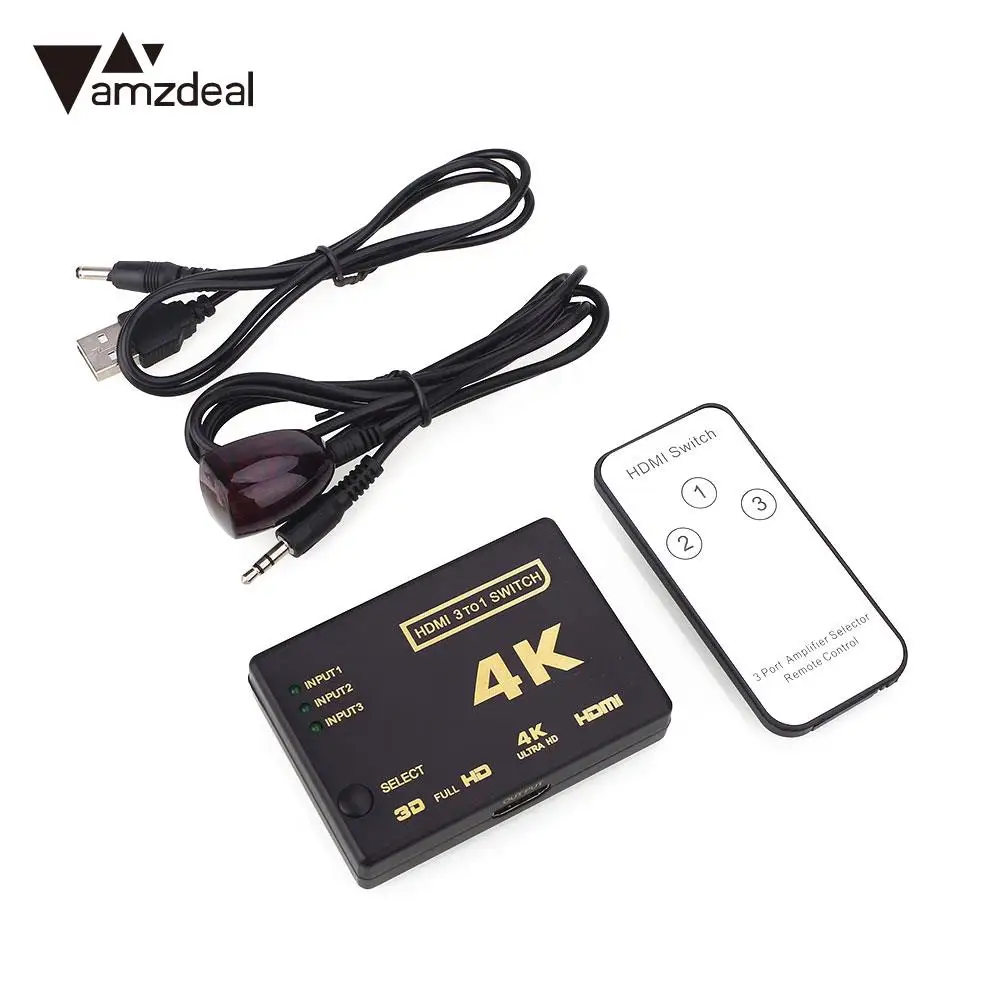 Распределительная коробка Splitter 4 К HDMI 3D 1080 P Full HD селектор ИК Видео Универсальный |