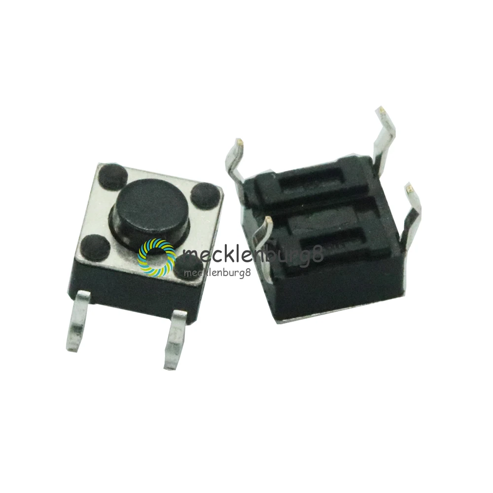 100 Pcs Tactile Switch Tact 6 X 5 Mm 4-pin Dip-micro's Feet Of Vertical Copper Power Button | Электроника