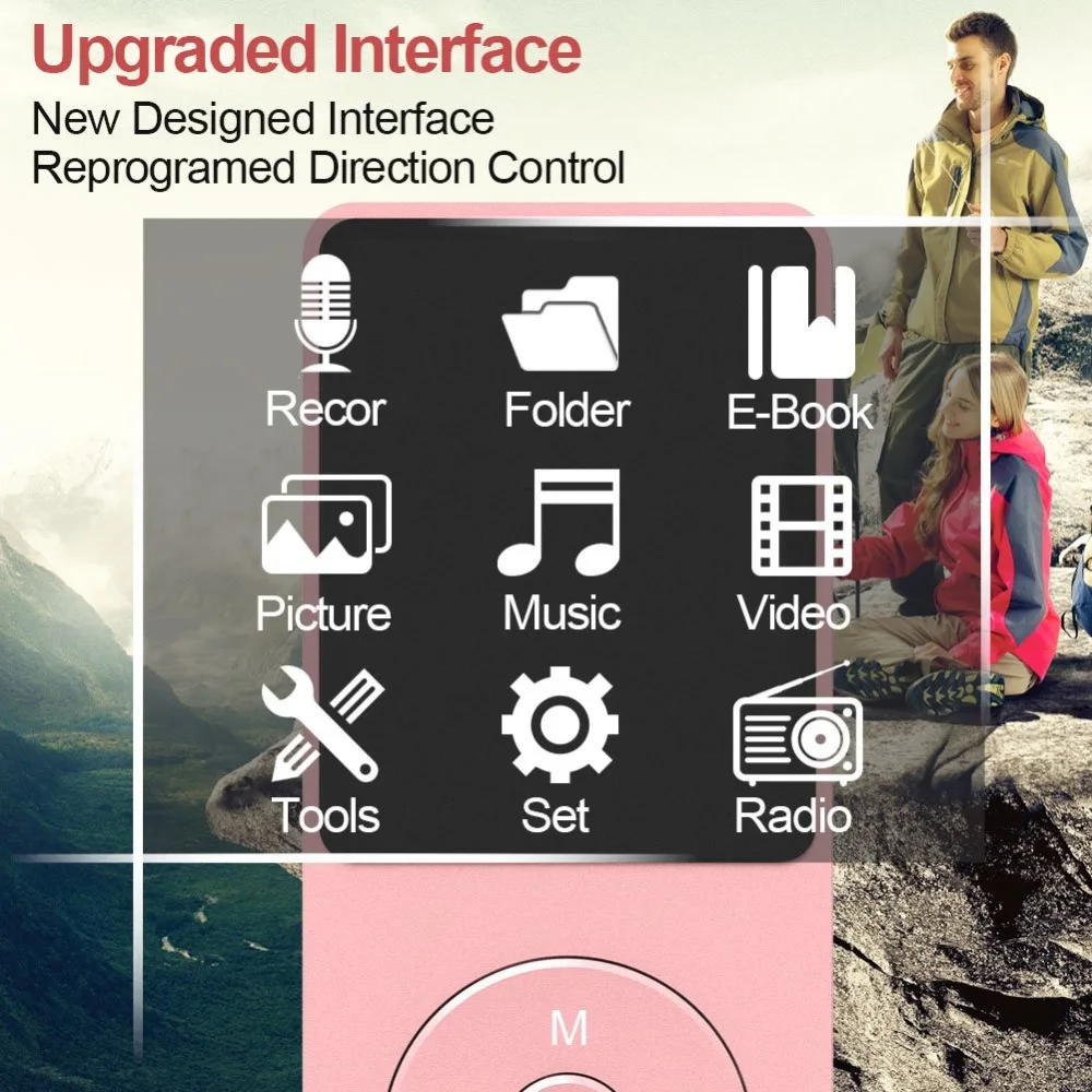 MP3 плеер RUIZU X02 ультра тонкий музыкальный плеер с fm-радио, диктофон, воспроизведение видео, чтение текста, 80 часов воспроизведения