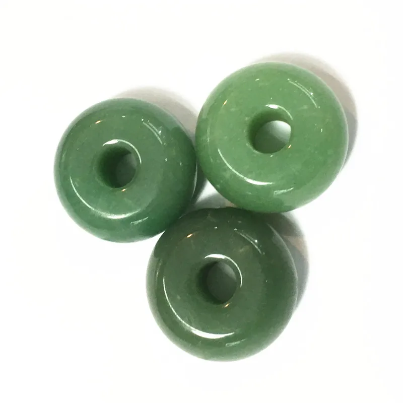 Green Aventurine Новинка! Модные высококачественные плоские большие бусины из натурального камня 30 мм, опал, круглая форма, большое отверстие для браслета, 4 шт - Цвет: Green Aventurine