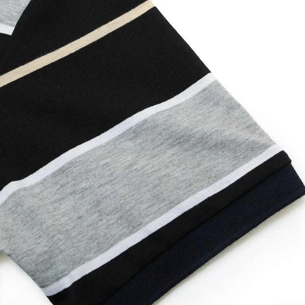 Новая модная мужская рубашка с отворотом Повседневная тонкая полосатая футболка