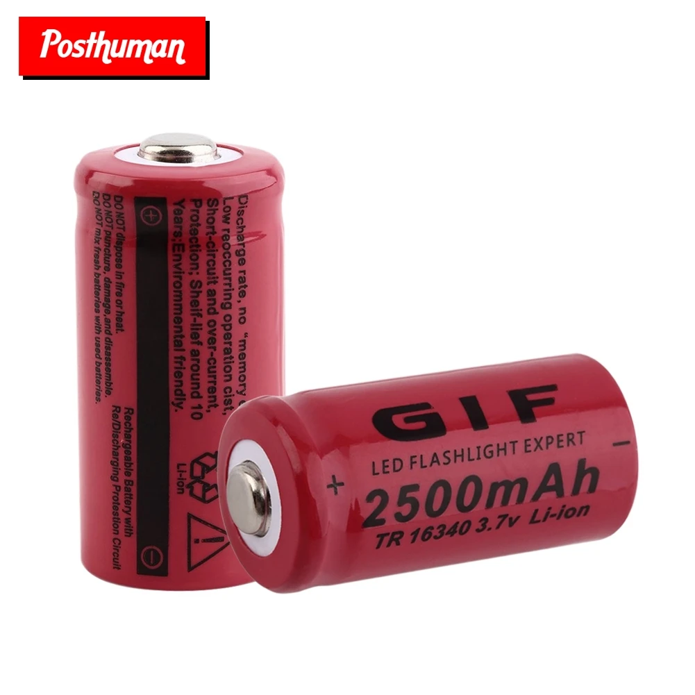 1/2/4/6/8 шт. 3,7 v 16340 CR123A 5018LC 2500 мА/ч, литий-ионный Перезаряжаемые батареи для светодиодный фонарик налобный фонарь игрушка мини-вентилятор