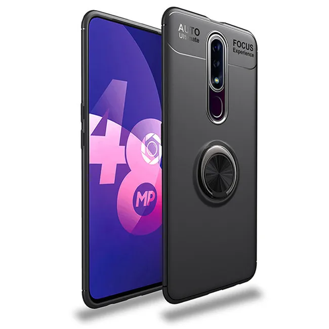 Черный 3,1 Plus чехол для Nokia 6,1 Shell 5,1 Plus с магнитным кольцом на палец держатель для телефона задняя крышка для Nokia 7,1 Coque - Цвет: Черный