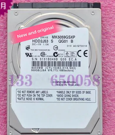 

100%New 1 year warranty MK5059GSXP 500G SATA 2.5inch Need more angles photos, please contact me