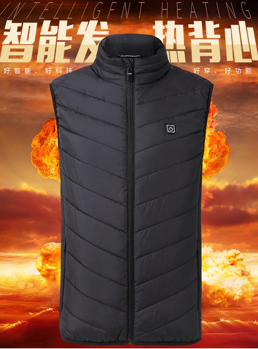 2019 Men's Lightweight Insulated Heated Vest USB Heating Sports Waistcoat Down Warm Coat Women | Мужская одежда
