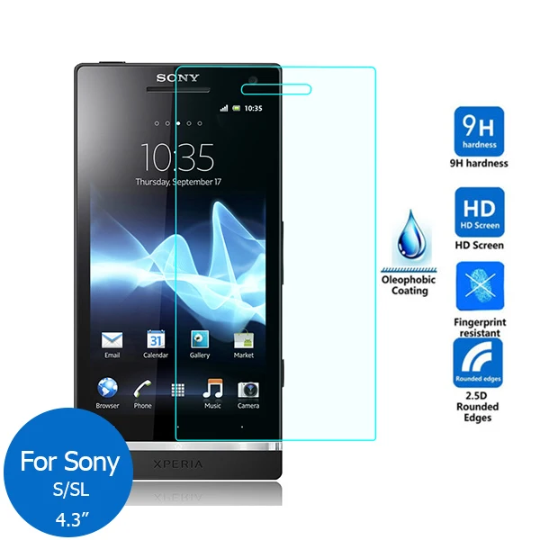 9H 2.5D пленка из закаленного стекла для Sony Xperia SL Lt26ii 4 3 дюйма Защитная экрана