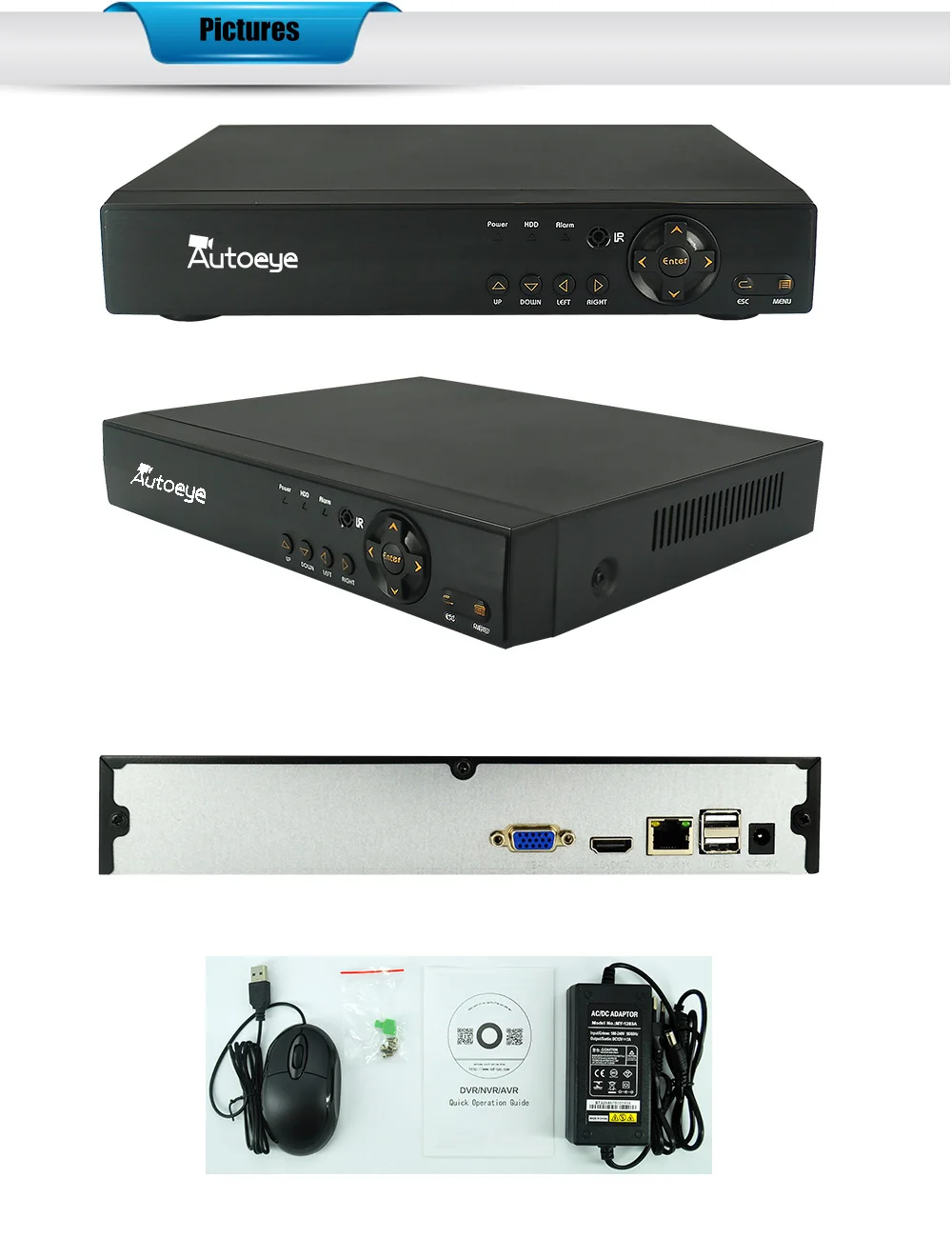 Autoeye 4CH 8CH XMEYE NVR Поддержка 720P 960P 1080P IP Сетевая камера P2P Облако