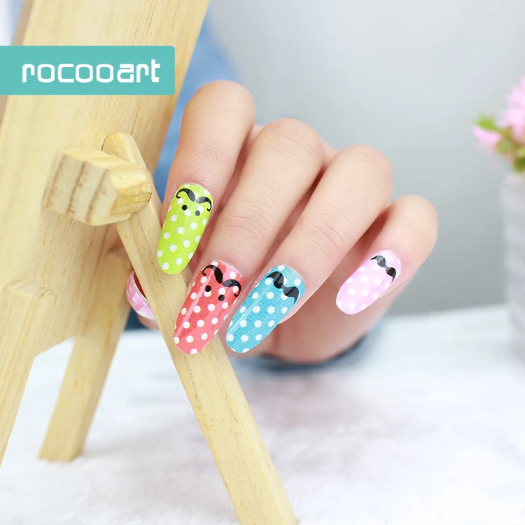 Rocooart Y5208 детские наклейки для ногтей Борода украшения Маникюрные в горошек