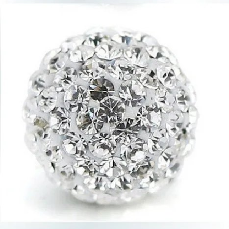 10 мм белые круглые бусины стразы из Чешской хрустальной глины диско шар россыпью