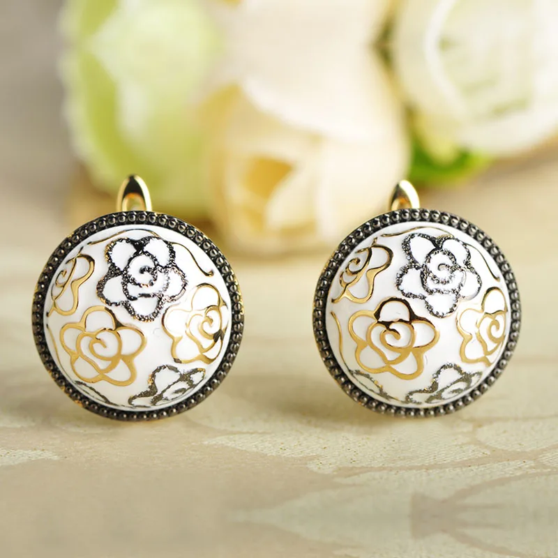 Женские маленькие медные серьги Blucome золотистые круглые гвоздики в форме цветка