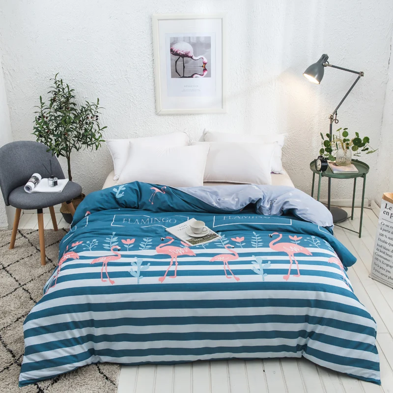 Мода Фламинго узор цельнокроеное платье пододеяльник на молнии хлопок Стёганое