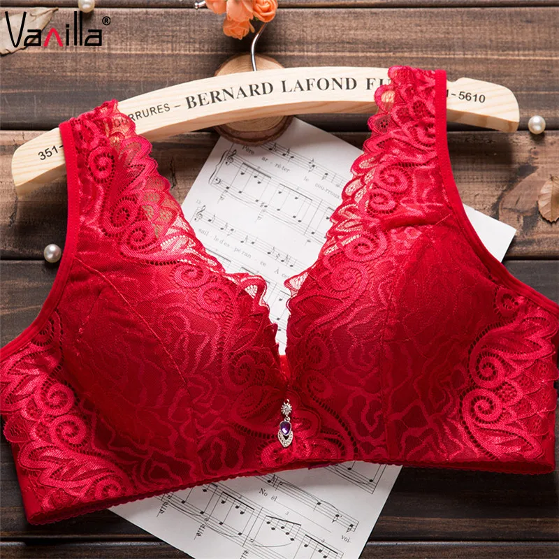 Ванильный пикантные Push Up Bra провода Бесплатная кружевные бюстгальтеры для Для