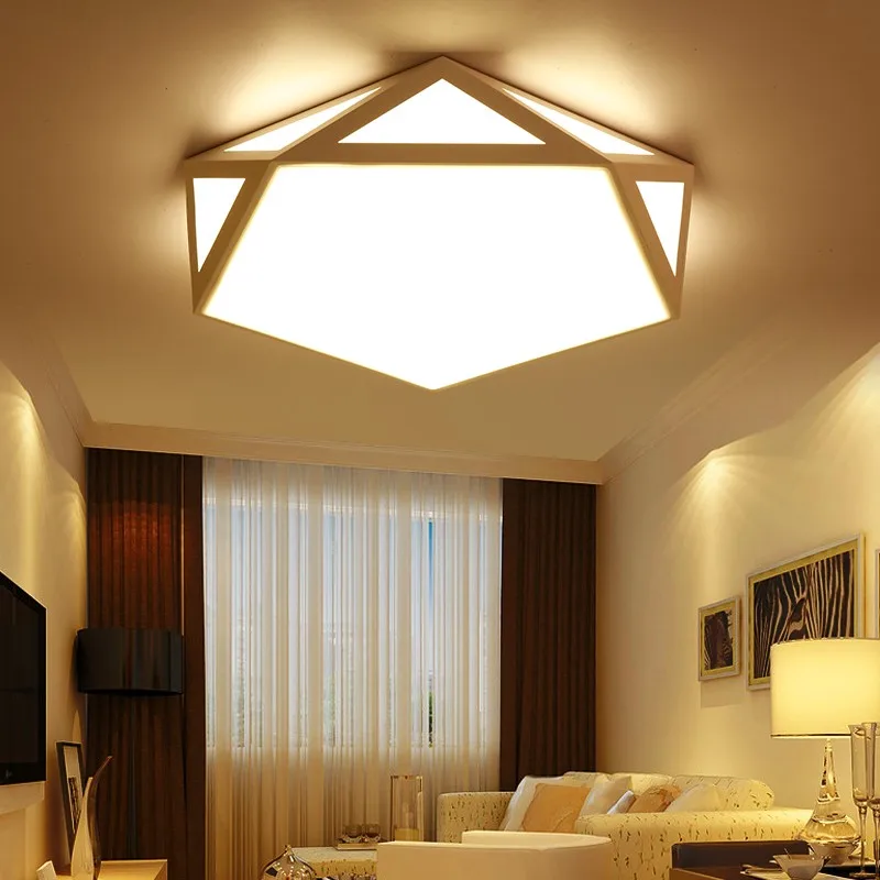 

Современная светодиодная потолочная люстра лампа для гостиная, спальня черный или белый Dec AC85-265V Потолочная люстра светильники
