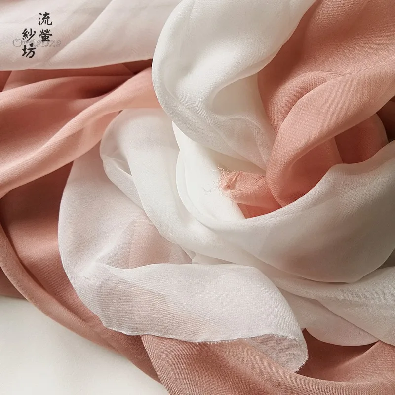 Обесцвечивание 30D китайский розовый/фиолетовый/белый Шелковый шифон печатная