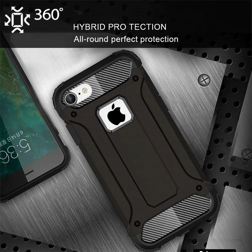 Чехол для iPhone 6 6s 7 8 Plus X Роскошный Жесткий гибридный защитный силиконовый тонкий