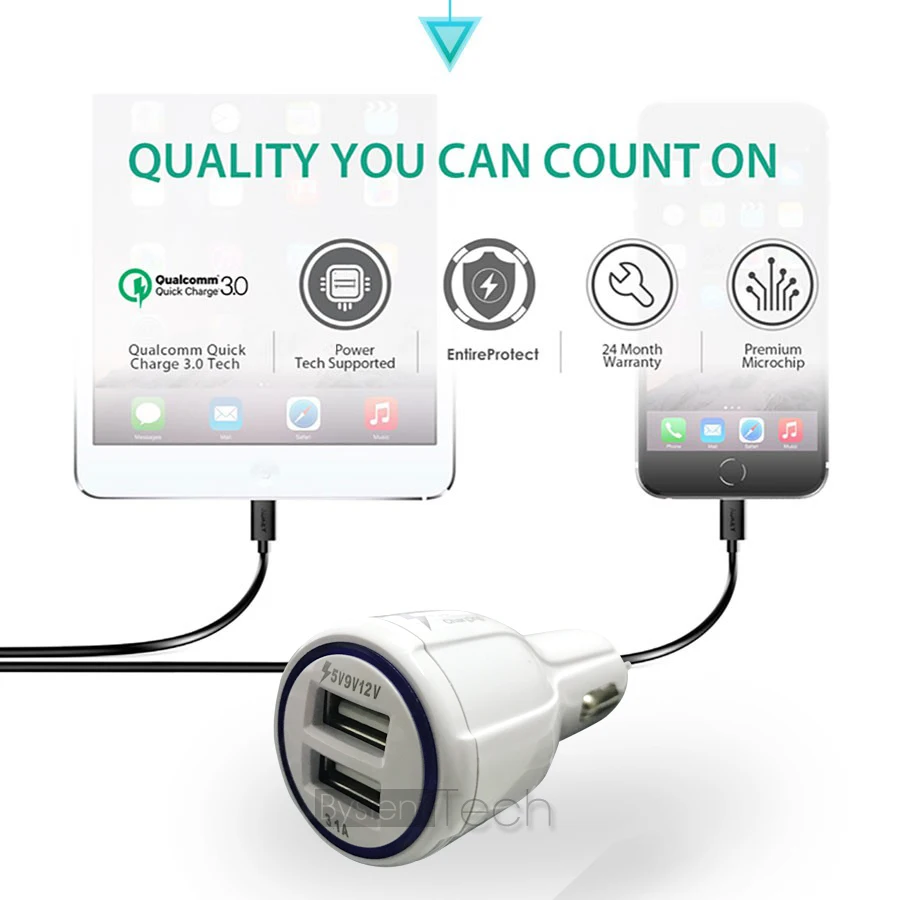 Car USB Charger Quick Charge 3.0 Adapter Fast charger for Mobile phone iPhone Samsung usb Tablet Car-Charger | Мобильные телефоны и