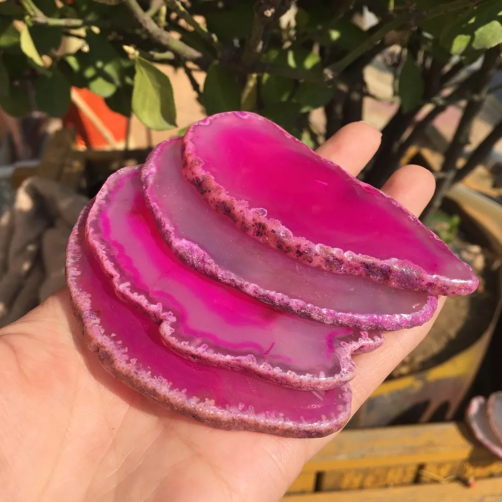 Агат геоде полированный неправильный Кристалл ломтик Бразилия исцеляющий